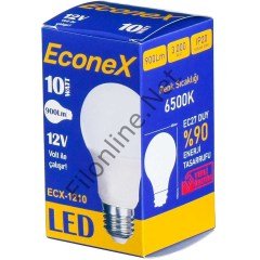 ECONEX ECX-1210 12V 10W BEYAZ LED E27/ 6500K IP20 900LM IP20 %90 ENERJİ TASARRUFU AMPUL GREENLIGHT 