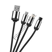 S-LINK SL-CP110 20CM 2A MICROUSB + LIGHTNING + TYPEC 3 IN 1 LED LOGOLU ŞARJ KABLOSU