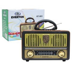 EVERTON RT-863 NOSTALJİK RADYO USB-TF-MP3-AUX-FM BLUETOOTH DESTEKLİ KUMANDALI MÜZİK KUTUSU