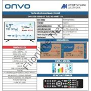 ONVO OV43250 43'' 109 EKRAN UYDU ALICILI FULL HD ANDROID SMART LED TV