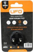 UFO UAK001 TEKLİ ANAHTARLI AKIM KORUMA PRİZİ 3500W SİYAH AŞIRI YÜK KORUMA PRİZ