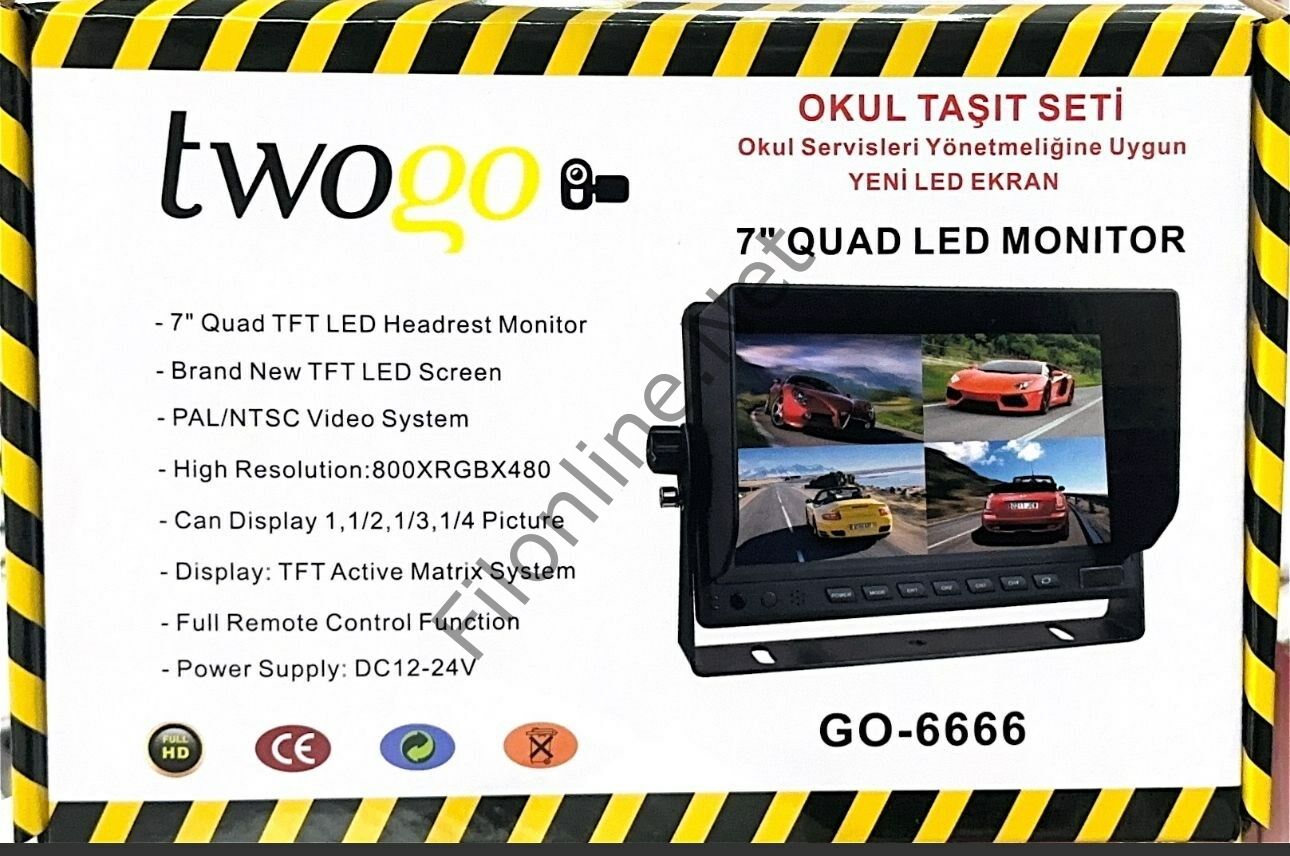 TWOGO GO-6666 OKUL TAŞITI SETİ 7'' LED MONİTÖR KUMANDALI TFT LED EKRAN