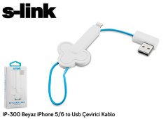 S-Link IP-300 İphone Şarj Kablosu  Usb Çevirci Kablosu  Beyaz 5/6 To