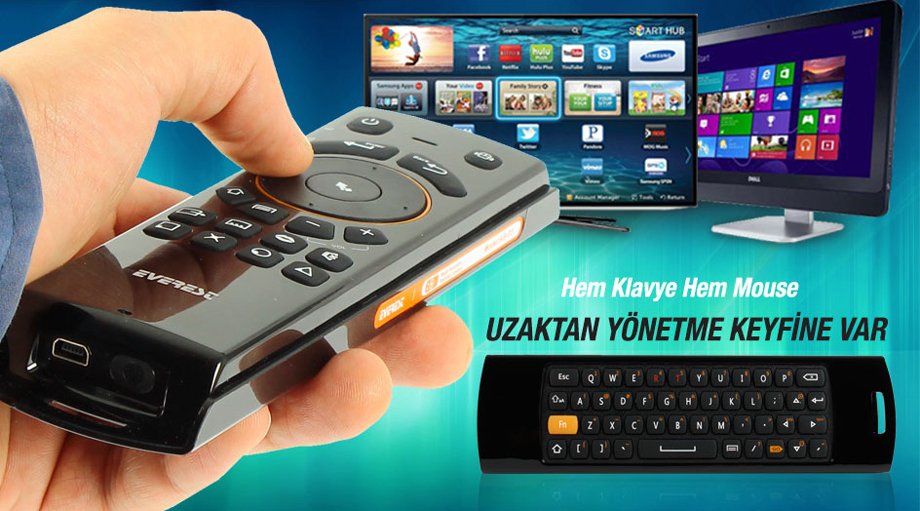 Everest KB-03 Siyah Toucpad Mouse Q Multimedia + Kablosuz Klavye