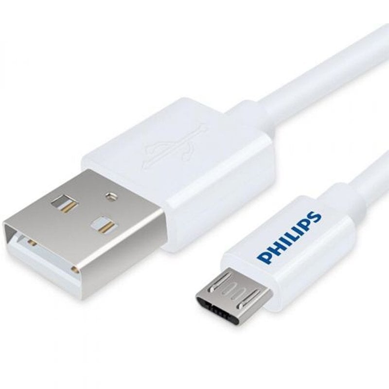 PHILIPS SWR2101/93 ŞARJ KABLOSU MİCRO B 2.4A 1 METRE USB CHARGER  VE SYNC KABLO BEYAZ