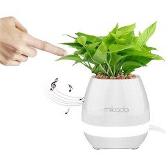 Mikado MD-P15BT Multimedya Bluetooth/TF Piyano Çiçek Saksı Dokunmatik Müzik Sistemi Speaker Beyaz
