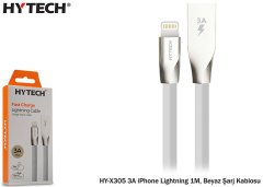 Hytech HY-X305 Telefon Şarj Aleti 5V 3A iPhone Lightning USB 1M Beyaz Şarj Kablosu