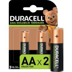 Duracell Şarj Edilebilir AA 1300 mAh 2' li Paket Pil