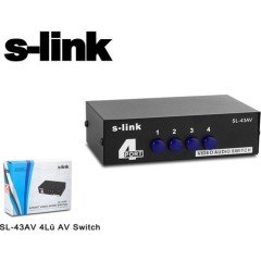 S-Link Sl-43Av Switch 4 Port 50Hz-5.5MHz Video Audio Switch