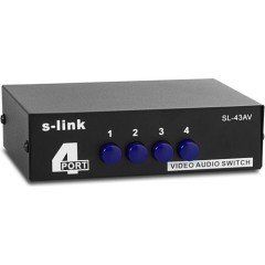 S-Link Sl-43Av Switch 4 Port 50Hz-5.5MHz Video Audio Switch