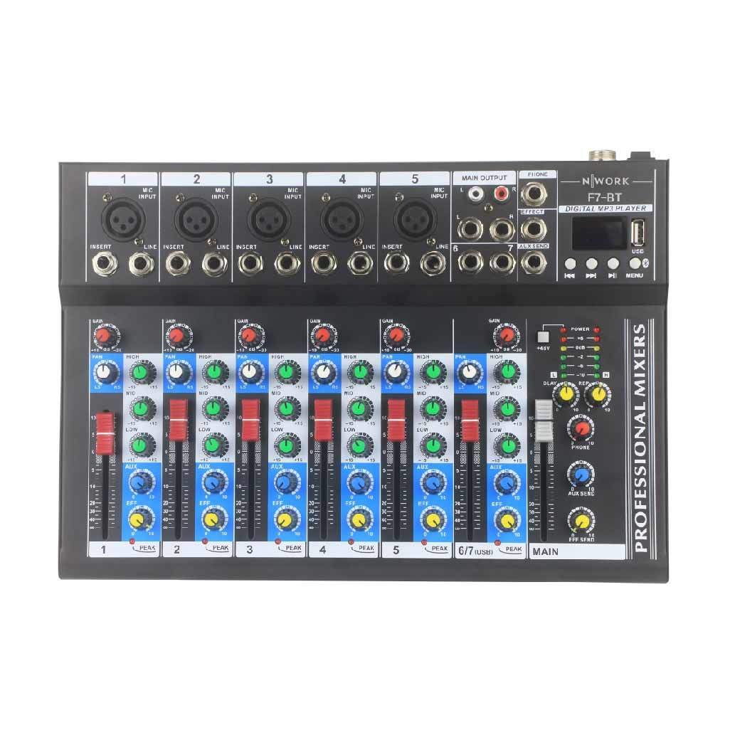 NWORK F-7 BT ANFİ MİKSER 7 KANAL 48W AUX/BT/USB/SD ANFİ DECK