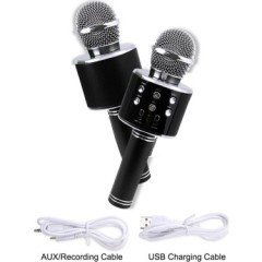 Wster Ws-858 Karaoke Mikrofon Bluetooth Hoparlör Aux Usb Mikro Sd Kart Girişli Siyah