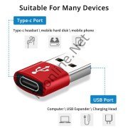 FİLONLİNE ERKEK USB TO DİŞİ TYPE-C ÇEVİRİCİ DATA OTG ADAPTÖR DÖNÜŞTÜRÜCÜ 