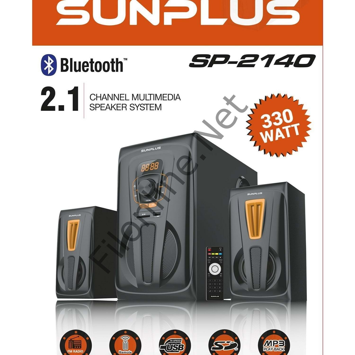 SUNPLUS SP-2140 2+1 USB/MP3/SD/FM BLUETOOTH 330W  MULTIMEDIA SPEAKER HOPARLÖR SES SİSTEMİ