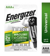 ENERGIZER UNIVERSAL ŞARJ EDİLEBİLİR 500 MAH AAA KALEM PİL 4'LÜ