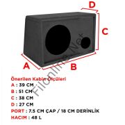 SOUNDMAX SX-FC12 BASS SUBWOOFER 30CM 1500W OTO HOPARLÖR