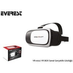 Everest VR-0022 VR BOX Sanal Gerçeklik Gözlüğü 42mm Lens 360° Panaromik Özelliği Büyük Çerçeve