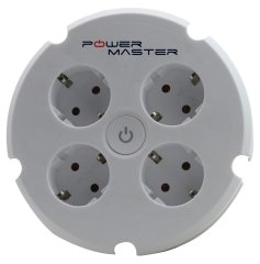 Powermaster Akım Korumalı 4'lü Yuvarlak Kasa Priz