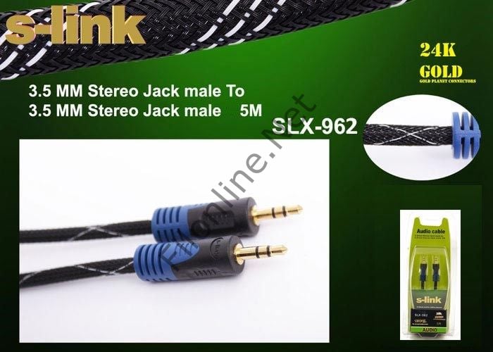 S-LINK SLX-962 5 METRE GOLD KILIFLI STEREO SES KABLOSU