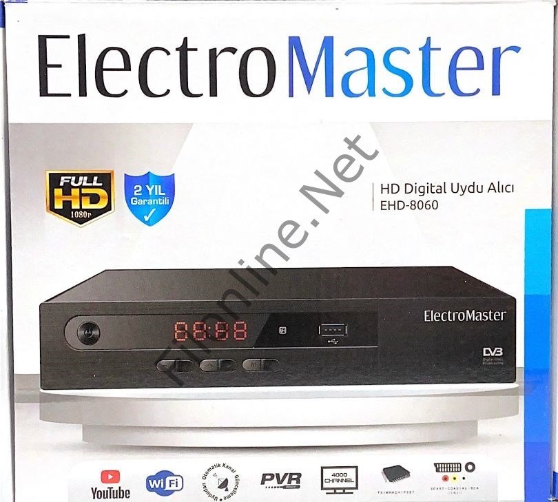 ELEKTRO MASTER EHD-8060 HD DİJİTAL FULL HD 1080P WI-FI 4000 KANAL UYDU ALICISI  