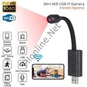 FİLONLİNE MİNİ WIFI USB IP KAMERA FULL HD 1080P HAREKET ALGILAMA 140° BEBEK BAKICI KAMERA 6243