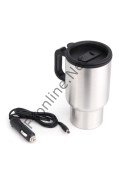 ELECTRIC MUG 140Z 12V 450ML ELEKTRİKLİ ARAÇ İÇİ PASLANMAZ ÇELİK SEYAHAT ISITMA OTO ÇAKMAKLI ISITICI 