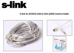 S-Link Sl-AF2010  Uzatma Kablosu 10 Metre Alüminyum Örgülü Şeffaf