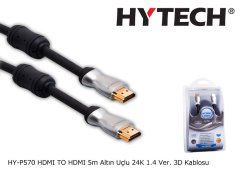 HYTECH HY-P570 GÖRÜNTÜ KABLOSU HDMI TO HDMI 24K 1.4 VER. 3D 5 METRE ALTIN UÇLU GÖRÜNTÜ KABLOSU