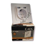 CATA CT-3004  ÇİTA SIVA ALTI TOPRAKLI PRİZ 2 USB  HIZLI ŞARJ ÇOCUK KORUMALI PRİZ