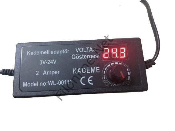 WINLIGHT WL-00111 KADEMELİ ADAPTÖR 3V 24V 2 AMPER VOLTAJ GÖSTERGELİ ADAPTÖR