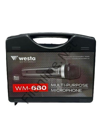 WESTA WM-680 PROFESYONEL DİNAMİK VOKAL KABLOLU MİKROFON TAŞIMA ÇANTALI EL MİKROFONU