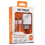 HYTECH HY-XE30 MICRO USB KABLOLU QUICK CHARGE QC3.0 2.4A BEYAZ / GRİ HIZLI EV ŞARJ ADAPTÖRÜ