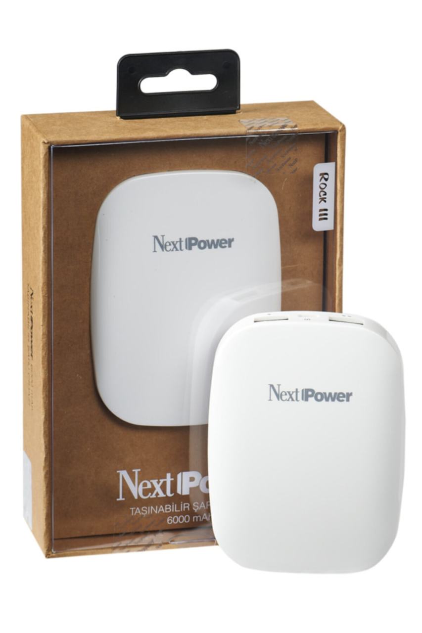 Next Power Rock III Powerbank Taşınabilir Şarj Cihazı 6000 mAh Beyaz