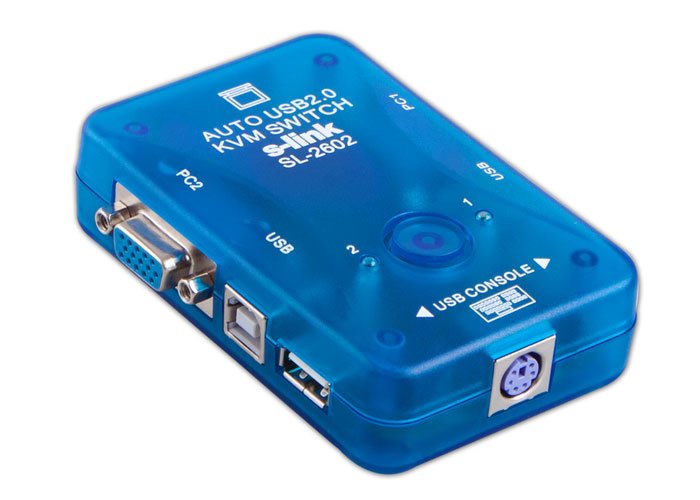 S-Link Sl-2602 Kwm Switch Usb Otomatik 2Port Tak ve Çalıştır Switch