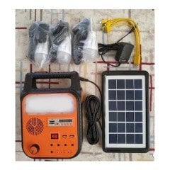 GOLD SİLVER GS-902P GÜNEŞ ENERJİLİ SOLAR LAMBA 6V 3W GÜNEŞ PANELİ  MP3/FM/USB KAMP FENERİ IŞILDAK