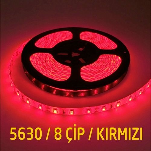 FİLONLİNE 5630 ŞERİT LED 8 ÇİPLİ SİLİKONSUZ ŞERİT LED KIRMIZI 5 METRE ŞERİT LED