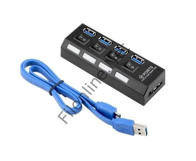 FULLY S-8021 4 PORT USB 3.0V ANAHTARLI IŞIKLI USB ÇOKLAYICI