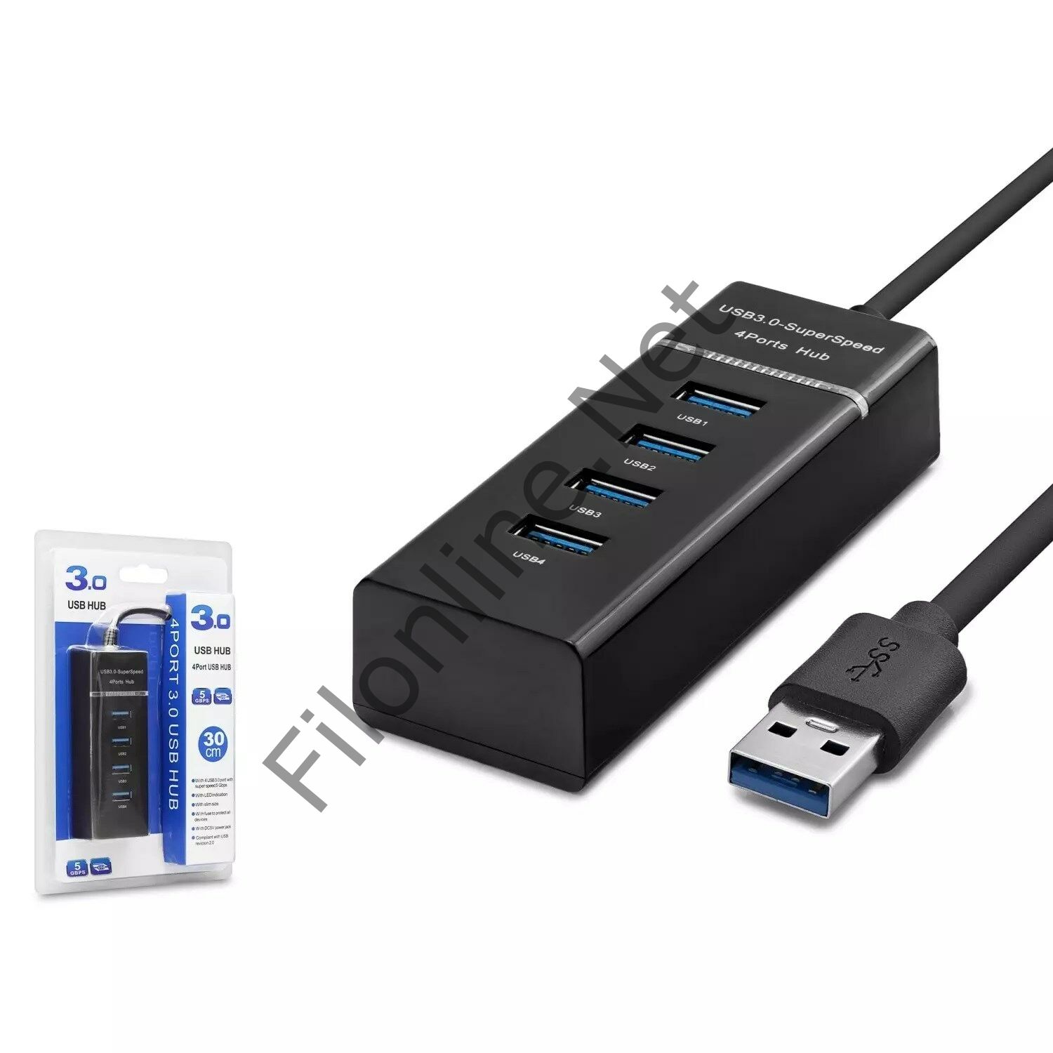 HADRON HDX7017 HUB USB 3.0 1 PORT + USB 2.0 3 PORT 27 CM 