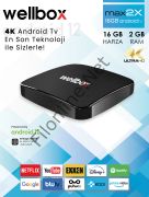 WELLBOX MAX2X ANDROID TV BOX ANDROID 16 GB HAFIZA 2GB RAM 