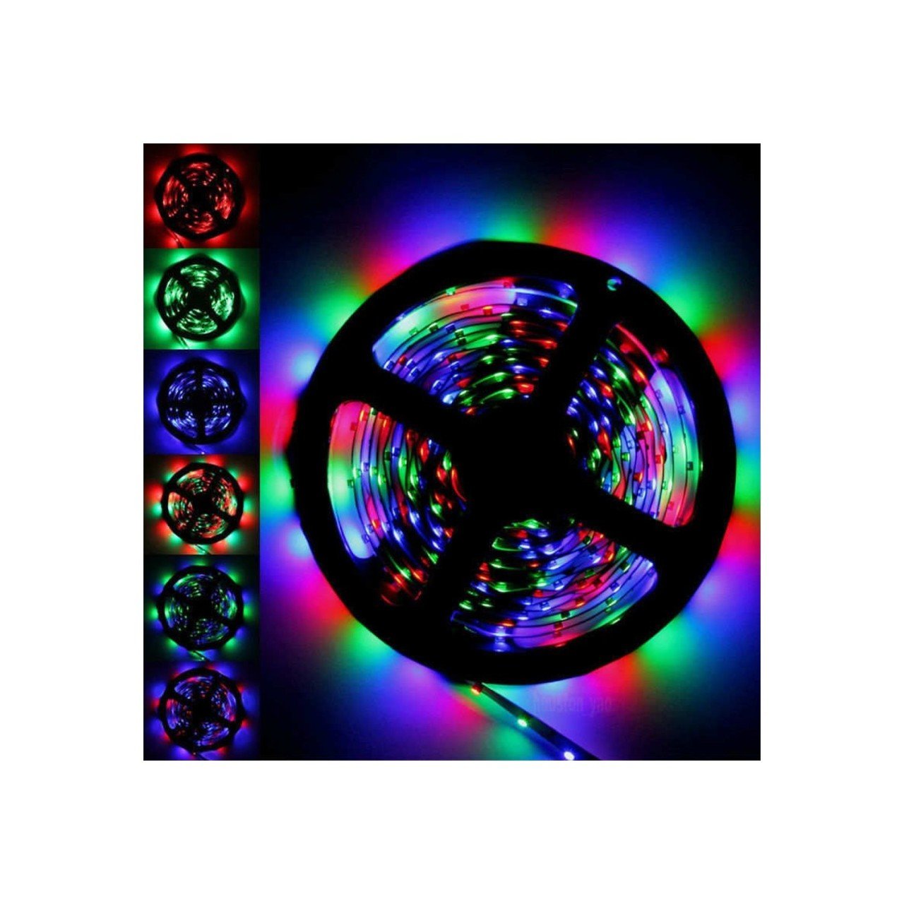 RGB KUMANDALI ŞERİT LED SET 3 ÇİPLİ 5 METRE TRAFOLU/SU GEÇİRMEZ/FLAŞLI RGB SET