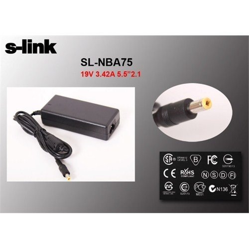 S-link SL-NBA75 Acer Notebook Adaptör 65W 19V 3.42A 5.5*2.1