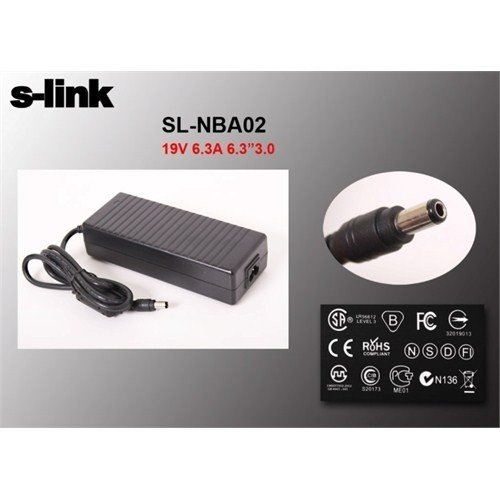 S-Link Sl-Nba02 Toshiba Notebook Standart Adaptör 120W 19V 6.3A 6.3X3.0