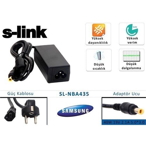 S-Link Sl-Nba435 Samsung Notebook Standart Adaptör 40W 19V 2.1A 5.0*3.0