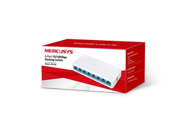 Mercusys MS108 Switch 8-Port 10/100Mbps Tak Ve Kullan Switch RJ45 Port Auto-MDI/MDIX Switch