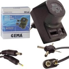 GEMA KA 500 ADAPTÖR 12V 500MA 4W 220V AC 50 HZ DC 1.5V KADEMELİ ADAPTÖR