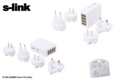 S-LINK IP-828 USB ŞARJ 110-240V4 PORT 4 ADET USD,PORT 2000MA  USB ŞARJ