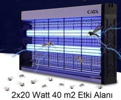 CATA CT-9401 SİNEK ÖLDÜRÜCÜ ARMATÜR 2x20 WATT 40m² ETKİ ALANI IP20 SİNEK KOVUCU ÖLDÜRÜCÜ CİHAZI