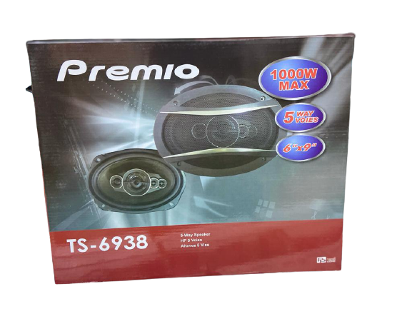 PRREMIO TS-6938 OTO HOPARLÖR 1000 WATT 92DB 4 OHMS 30HZ 5 YOLLU KANAL 6''x 9'' OTO HOPARLÖR