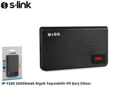 S-LINK IP-T100 POWERBANK 10000MAH TAŞINABİLİR PİL ŞARJ CİHAZI SİYAH POWERBANK