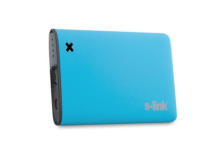 S-LINK IP-M42 POWERBANK 4200MAH 2100MA ÇIKIŞ ŞARJ ALETİ TAŞINABİLİR PİL ŞARJ ALETİ MAVİ POWERBANK